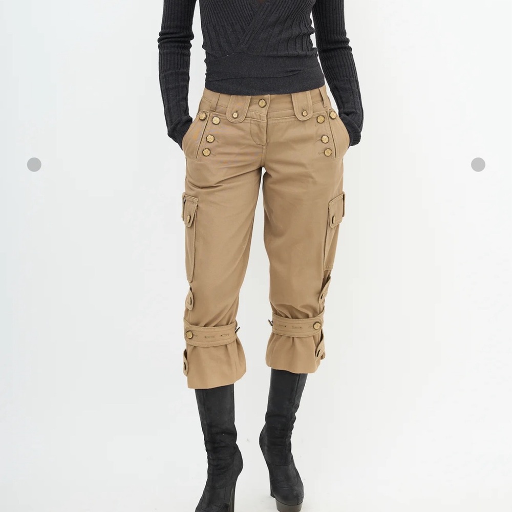 Dolce & Gabbana Tan Cropped Cargo Capri Pants